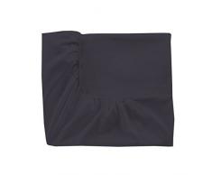 Essix Royal Line Spannbettlaken, Perkal-Baumwolle, Schiefer, 90 x 220 cm