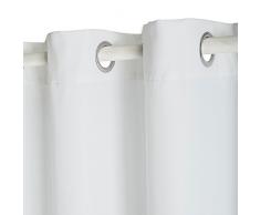 TODAY 257141 Blickdichter Vorhang mit Ösen, Polyester, 140 x 260 cm, Polyester, Chantilly/Blanc, 140x260 cm