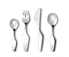 George Jensen Twist Familie Kinderbesteck 4 Stück, Edelstahl, Stainless Steel 19 x 19 x 4 cm