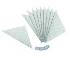 Dr. Oekter Spitztüten inkl. Aufkleber, Gebäcktüten aus Papier aus der Serie Modern Baking-Retro Design (Farbe: Bunt/Silber), Menge: 10 Stück