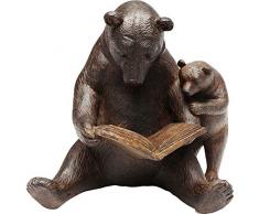 Kare Design Deko Objekt Reading Bears, Wohnzimmer Dekoration im Kolonialstil, Bärenfamilie Deko Braun, Dekoobjekt Animal, Polyresin (H/B/T) 18x20x15,5cm