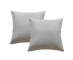 Unbekannt 4. Emotion Outdoor wasserdichte Überwurf-Kissenbezüge für Couch Sofa Polyester Baumwolle Home Dekoration, 2 Stück, 45,7 x 45,7 cm 18 x 18 grau