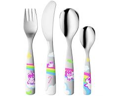 Gnali & Zani Little Unicorns Set, 4-teilig mit Bildern Kinderbesteck, bunt, Edelstahl, BIM 1/Uni