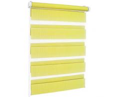 ROLLMAXXX Duo-rollo Doppelrollo Klemmfix ohne Bohren (100 x 150 cm, Limone)