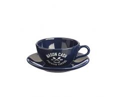 Mason Cash Varsity feinem Steingut Cappuccino & Untertasse, blau