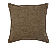 McAlister Textiles Plain Chenille | Kissenbezug für Sofa, Couch in Taupe Braun | 45 x 45cm | Samt flauschig in 10 Farben erhältlich | einfarbige Uni Deko Kissenhülle