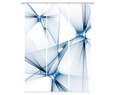 Home Fashion Digitaldruck Schiebevorhang, blickdichter Dekostoff, 3er Set, Stoff, blau, 245 x 60 x 245 cm, 3-Einheiten