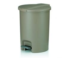 Kela 23122 Kosmetikeimer, 6,5 l, 28,5 cm Höhe, Kunststoff, Treteimer Marta, Creme