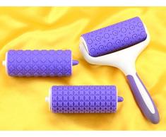 Set von 3Â Rollen bedrucktem Kunststoff Teig Schaber 12668Â 19Â x 27Â x 5Â cm violett