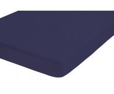 biberna 77144 Jersey-Stretch Spannbetttuch, nach Ãko-Tex Standard 100, ca. 90 x 190 cm bis 100 x 200 cm, Blau (Marine)
