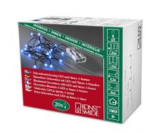 Konstsmide 1491-407 LED Globelichterkette mit runden Dioden / fÃ¼r Innen (IP20) / Batteriebetrieben: 3xAA 1.5V (exkl.) / 6h Timer / 20 blaue Dioden / schwarzes Kabel