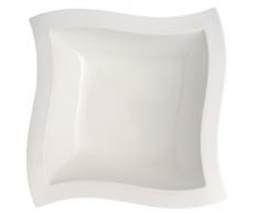 Villeroy & Boch NewWave Schüssel, Schale für Salate und Beilagen, eckige Form, Premium Porzellan, spülmaschinen- und mikrowellengeeignet, weiß, 33 cm