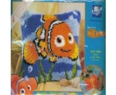 Vervaco Knüpfkissen Nemo Knüpfpackung zum Selbstknüpfen eines Kissens, Stramin, weiß, 40 x 40 x 0,3 cm