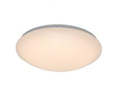 BreLight Caesar LED Deckenleuchte Wandleuchte 37cm rund spritzwassergeschützt weiß 1300 Lumen, LED integriert