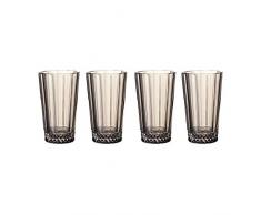 Villeroy & Boch Opéra Smoke Longdrinkglas, 4er-Set, 340 ml, Kristallglas, Klar/Grau
