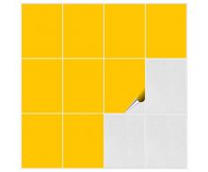 FoLIESEN Fliesenaufkleber fÃ¼r Bad und KÃ¼che - 15x20 cm - gelb glÃ¤nzend - 10 Fliesensticker fÃ¼r Wandfliesen