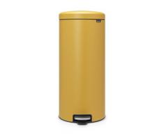 Brabantia newIcon Treteimer 30 L Sense of Luxury, Edelstahl, mineral mustard gelb, 30 Liter