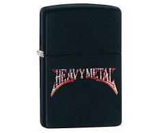 Zippo Heavy Metal Design Feuerzeug, Messing, Black Matte, One Size
