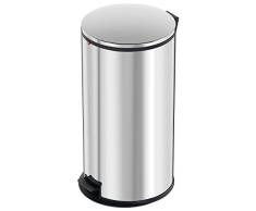 Hailo Pure XL, Mülleimer aus Edelstahl, 44 Liter, Müllbeutel-Klemmringsystem, Deckeldämpfung (Soft Close), verzinkter Inneneimer, edelstahl, made in Germany, 0545-010