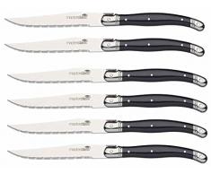 Kitchencraft MasterClass Luxuriöse Steakmesser aus Edelstahl (6er-Set), Silber, 1.2 x 1.6 x 23 cm