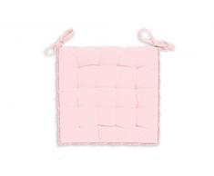 Soleil d Ocre Stuhlkissen, Spitze, Baumwolle, Rosa, 40 x 40 x 5 cm