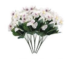 Idlespace Künstliche Stiefmütterchen Kunstseide Blumenstrauß für Festival, Hochzeit, Zuhause & Zimmer Büro Blumendekoration 12x2.76 5 Stück, weiß.