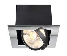 SLV AIXLIGHT 1, Einbauleuchte, Stahl, GU10, chrom/schwarz, 24 x 17 x 24 cm