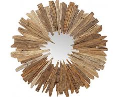Kare Design Spiegel Bastidon Ø120cm, Wandobjekt, Wandschmuck, Wandspiegel Holz, kleine Spiegelfläche mit Holzrahmen, Holz, (H/B/T) 120x120x3cm
