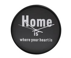 Hama Wanduhr Home is where your heart is (gerÃ¤uscharm ohne Ticken, 26 cm) schwarz/weiÃ