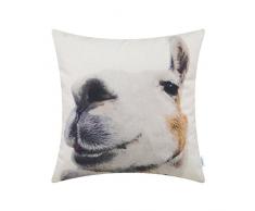 CaliTime Leinwand Dekokissen Hülle für Couch Sofa Dekoration Tiere Theme Druck 45 cm x 45 cm Llama