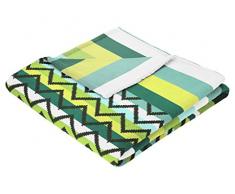 biederlack 150 x 200 cm Sunny Days Sommer Fleece Decke, Fidschi türkis, Microfaser, Grün, 50x38x13 cm