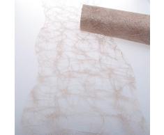 Deko AS GmbH Sizoweb Tischband Wellenschnitt walnuss ca. 25 cm Rolle 25 Meter - 64-250-25-039