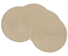 Now Designs Runde Disko Platzsets, 4 Stück Light Taupe