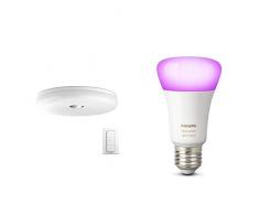 Philips Hue LED Deckenleuchte / Badezimmerleuchte Struana inkl. Dimmschalter alle Weißschattierungen & Philips Hue & Color Ambiance E27 LED Lampe Erweiterung, 3 Generation, bis zu 16 Millionen Farben