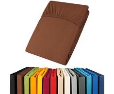 aqua-textil Viana Spannbettlaken 180x200-200x200 cm braun Baumwolle Spannbetttuch Jersey Laken