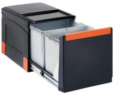 FRANKE Sorter Cube 41 Abfallsorter Abfalleimer Mülleimer Abfallsammler, schwarz, 34,1 x 47,5 x 33,5 cm