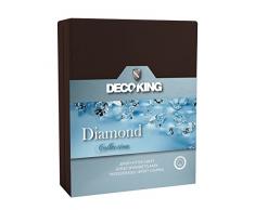 DecoKing Jersey Spannbettlaken 100x200-120x200 cm Schoko 100% Baumwolle Wasserbett Boxspringbett Spannbetttuch Bettlaken Betttuch Schokolade Dunkelbraun braun Diamond Collection