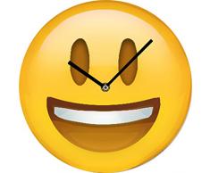 BUVU VM15AV015 Vintage Glas Wanduhr, Yellow, 30 x 30 x 3 cm