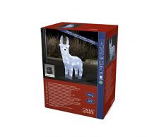 Konstsmide 6139-203 LED Acrylfigur Rentier / für Außen (IP44) / Batteriebetrieben: 4xAA 1.5V (exkl.) / 6h Timer / 32 kalt weiße Dioden / transparentes Kabel
