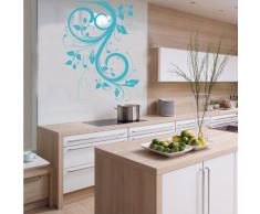 INDIGOS 4052166145213 Wandtattoo w659 schöne Tribal Blatt Wandaufkleber 120 x 90 cm, türkis