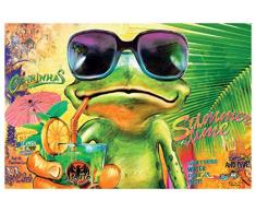 Schatzmix Summertime witziges Cocktail Deko Motiv Blechschild, Blech, Mehrfarbig, 20x30 cm