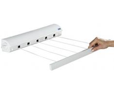Wenko 63025100 Wand Wäscheleinen, ausziehbar, Kunststoff - ABS, 47,5 x 7 x 7 cm, weiß