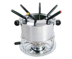 Moha Fondueset 11-teilig 18/8, Edelstahl und verchromtes Metall, Silber/schwarz, 22.5 x 19 x 10 cm, Einheiten