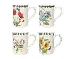 Portmeirion Home & Gifts Set mit 4 Tassen, Porzellan, Mehrfarbig, 8.5 x 12 x 10.5 cm