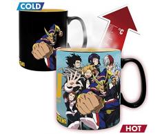My Hero Academia Thermoeffekt- Tasse Große Version, 460ml, schwarz, Bedruckt, aus Keramik, in Geschenkkarton.