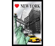 empireposter New York - Icons - Bedruckter Spiegel mit Kunststoff Rahmen, Kult-Spiegel - GröÃe 20x30 cm