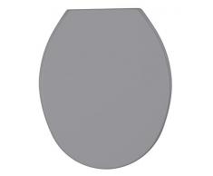 Allstar 23374100 WC-Sitz Thermoplast Cetona, Toilettensitz, Fix-Clip Hygiene Befestigung, 35.5 x 44.5 cm, Grau