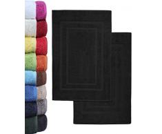 NatureMark 2er Pack Badvorleger Badematte | Premium Qualität | 100% Baumwolle | 50 x 80 cm | Duschvorleger Duschmatte Doppelpack | Farbe: Schwarz