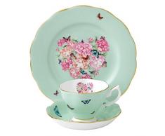 Miranda Kerr von Royal Albert Blessings Teetasse, Untertasse und Teller, grün, Set von 3