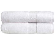 Bumble Luxuriöse Dicke Badetücher, 76,2 x 152,4 cm, Premium-Badetuch, sehr weich, saugfähig, 800 g/m², schwere, gekämmte Baumwolle 2 Pack weiß